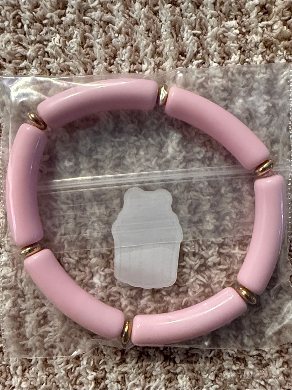 Pink Beaded Stretch Bracelet - Women's Fashion Jewelry